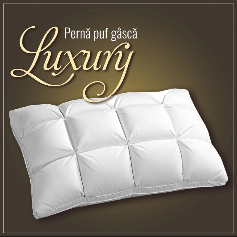 Imagine produs PERNĂ CASETATĂ – PUF GÂSCĂ LUXURY –